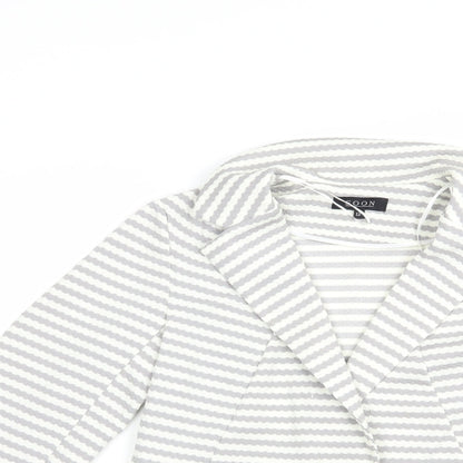 Soon Womens Grey Striped  Jacket Blazer Size 12