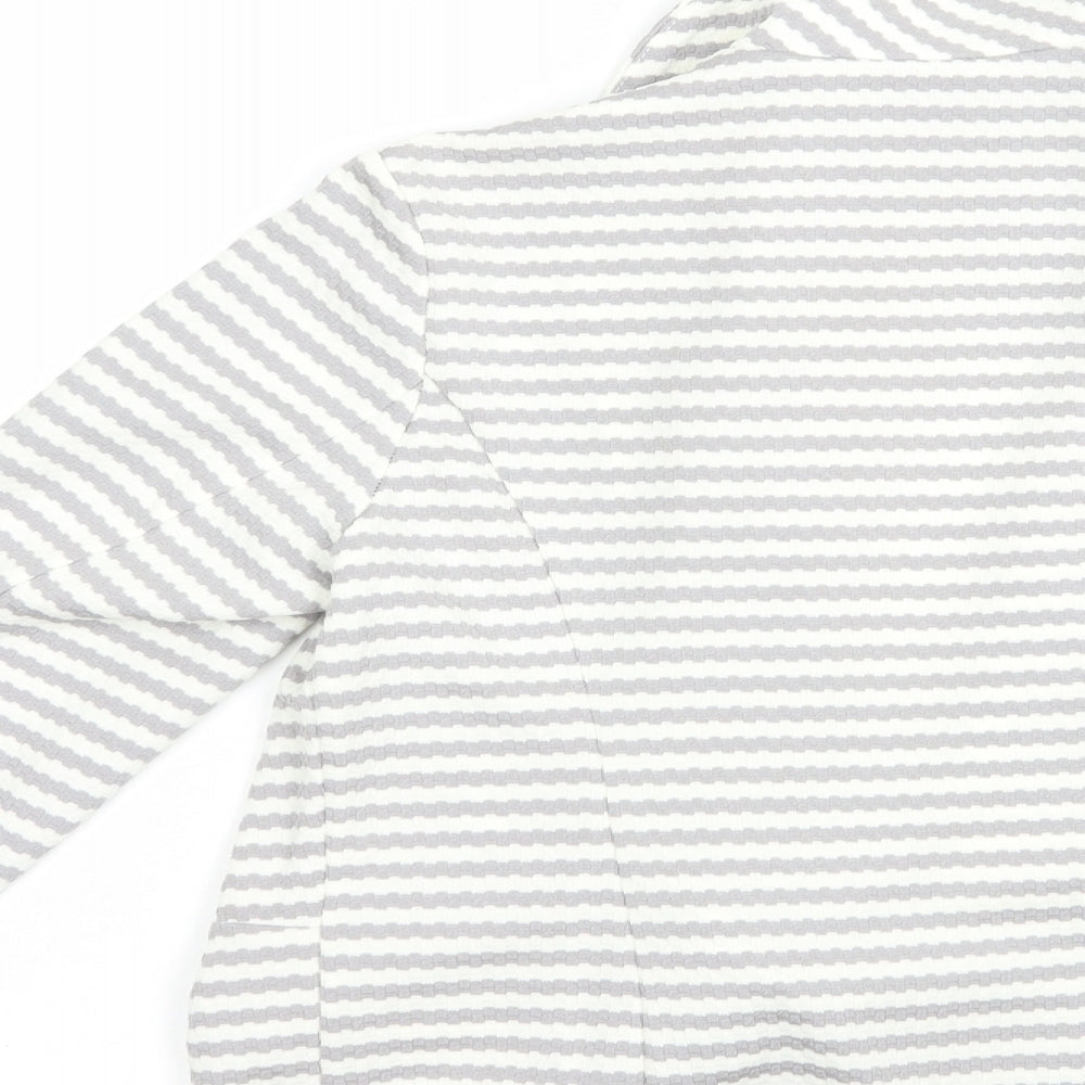 Soon Womens Grey Striped  Jacket Blazer Size 12