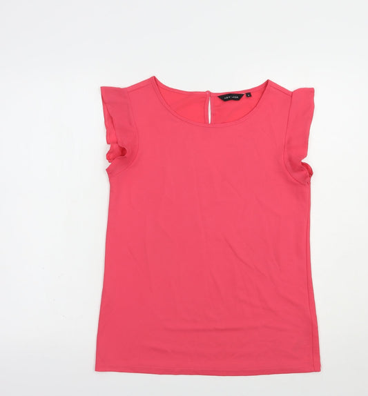 Womens UK Size 8 New Look Pink Basic Blouse