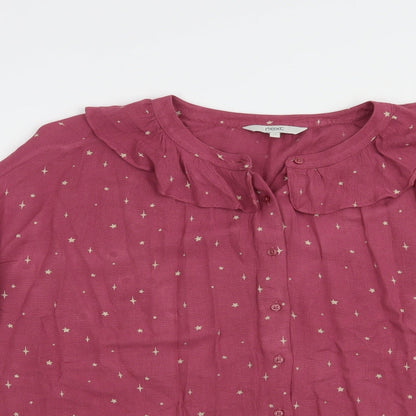 Womens UK Size 14 NEXT Pink Basic Button-Up