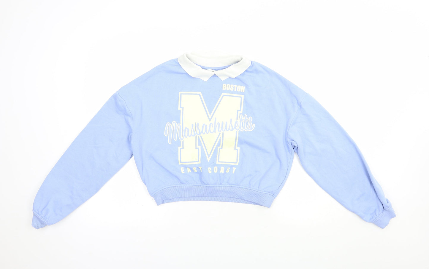 H&M Girls Blue  Cotton Pullover Sweatshirt Size 13-14 Years  Pullover