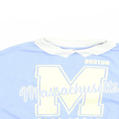 H&M Girls Blue  Cotton Pullover Sweatshirt Size 13-14 Years  Pullover