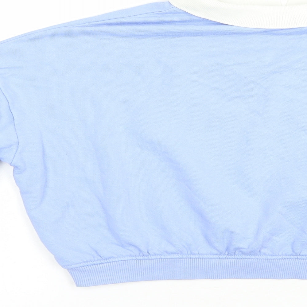 H&M Girls Blue  Cotton Pullover Sweatshirt Size 13-14 Years  Pullover