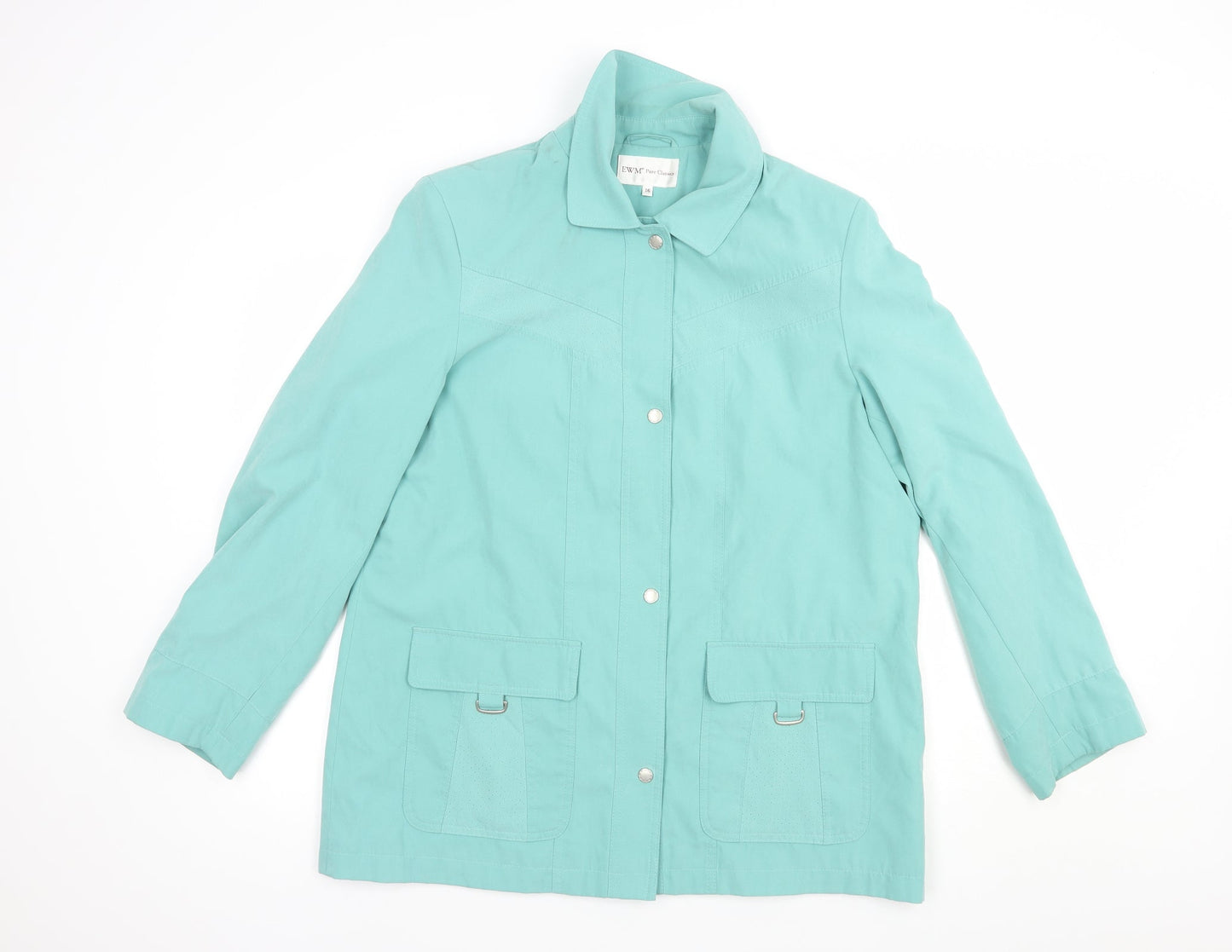 Womens UK Size 16 EWM Green Pea Coat