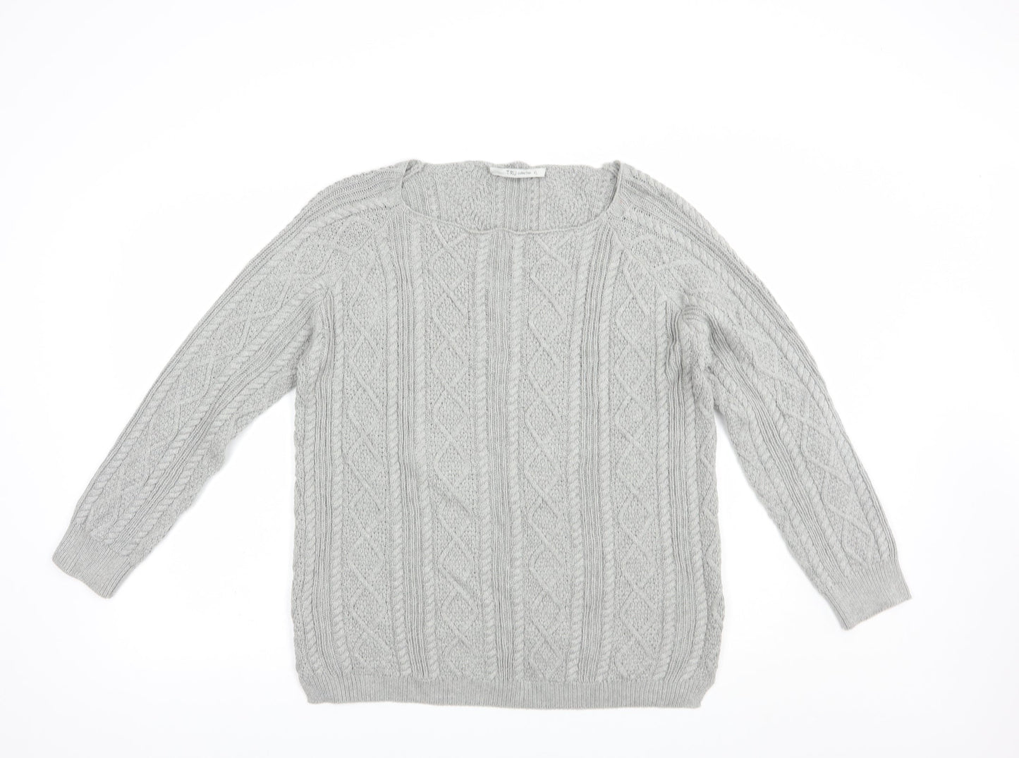 Womens UK Size XL Tru Collection Grey Pullover Jumper