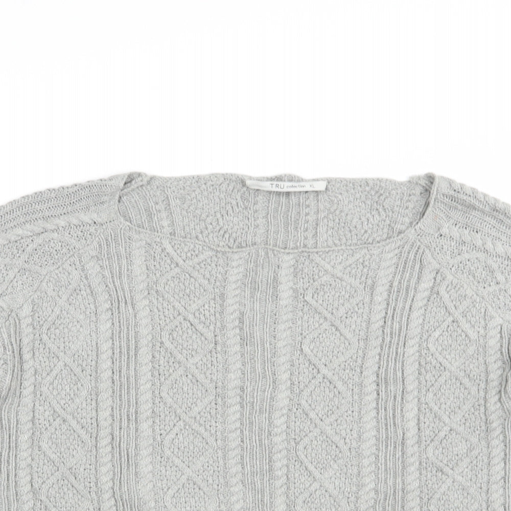 Womens UK Size XL Tru Collection Grey Pullover Jumper