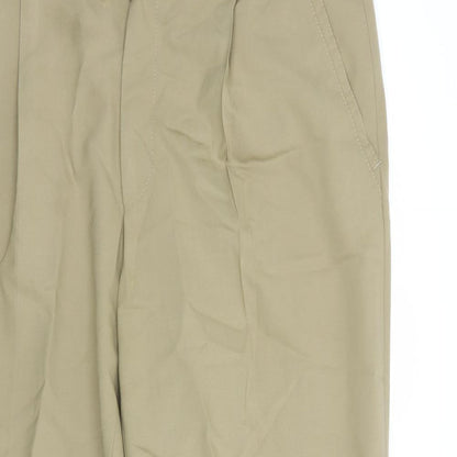 Meyer Mens Beige  Polyester Dress Pants Trousers Size 34 in L31 in Regular Button