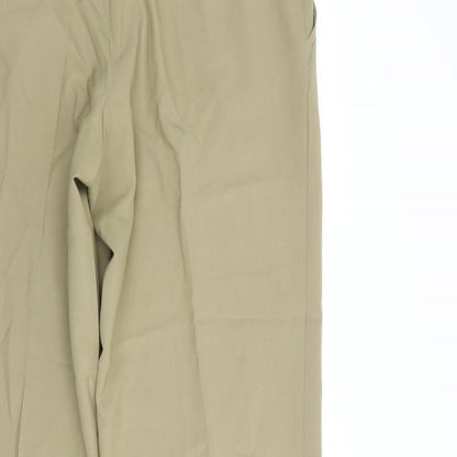 Meyer Mens Beige  Polyester Dress Pants Trousers Size 34 in L31 in Regular Button