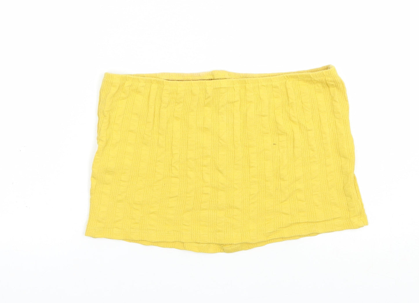 Womens UK Size 14 New Look Yellow Cropped Tank