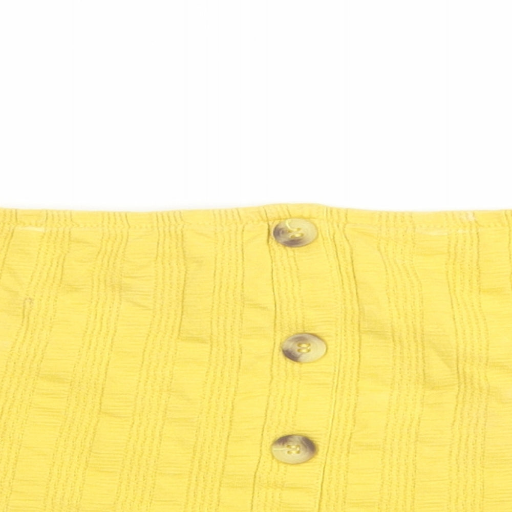 Womens UK Size 14 New Look Yellow Cropped Tank