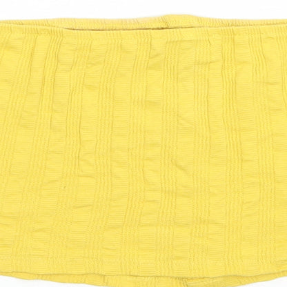 Womens UK Size 14 New Look Yellow Cropped Tank