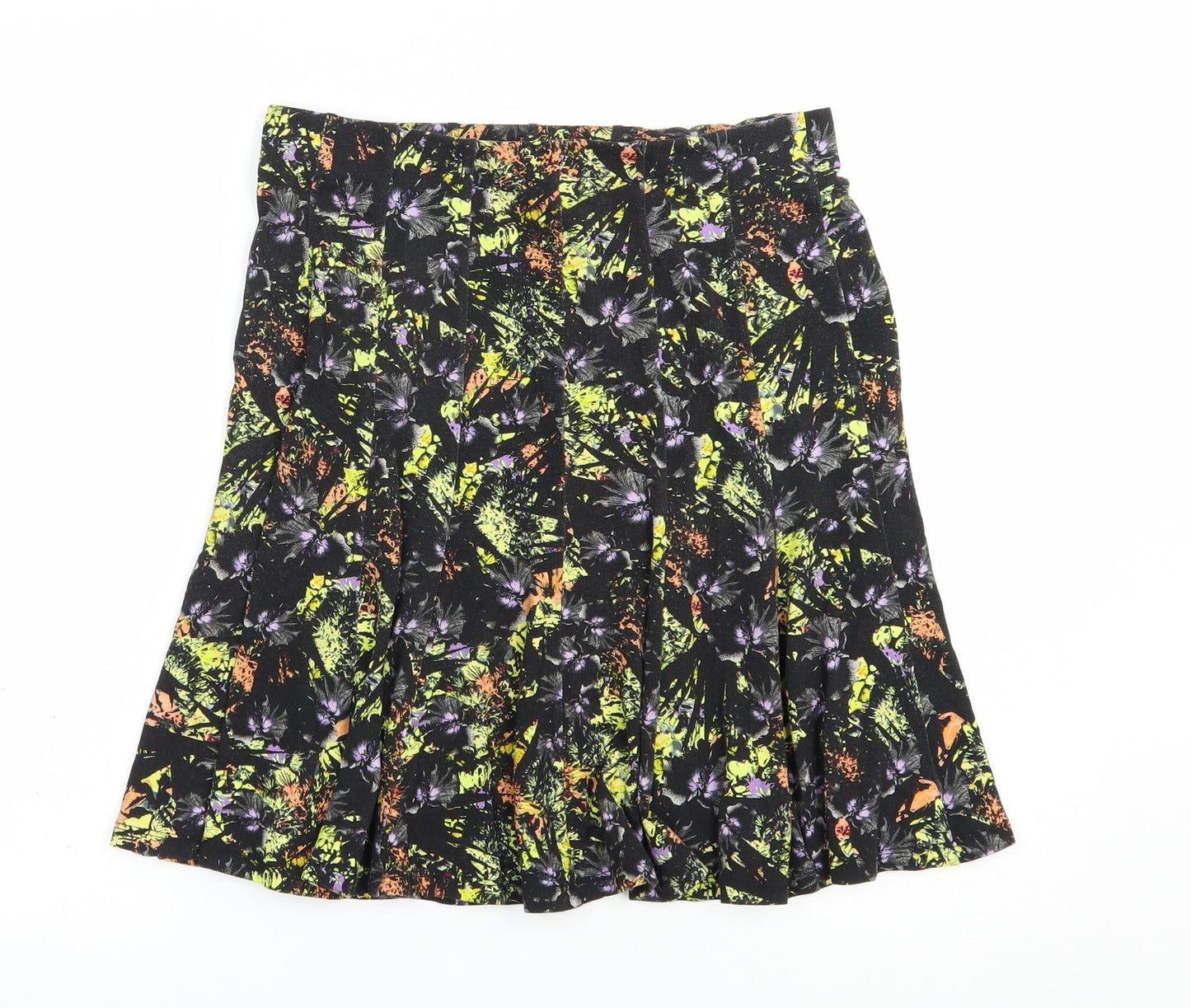 Marks and Spencer Womens Gold  Viscose Skater Skirt Size 10