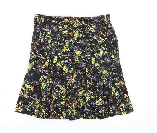 Marks and Spencer Womens Gold  Viscose Skater Skirt Size 10