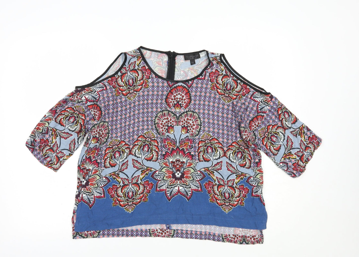 Womens UK Size 6 Topshop Blue Basic Blouse