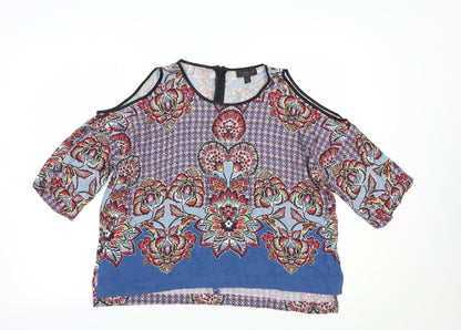 Womens UK Size 6 Topshop Blue Basic Blouse