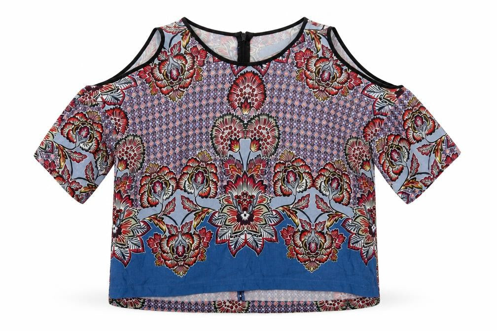 Womens UK Size 6 Topshop Blue Basic Blouse