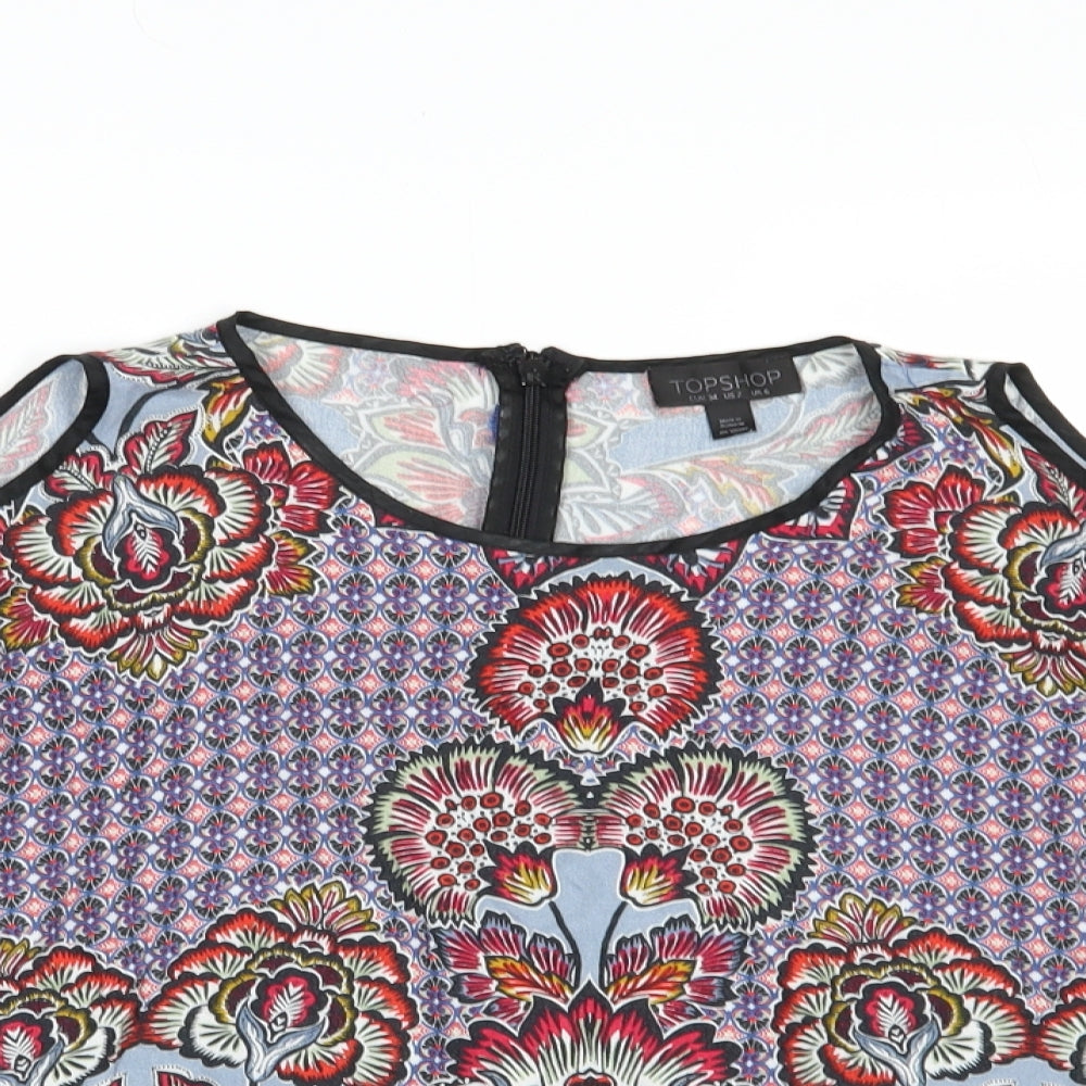 Womens UK Size 6 Topshop Blue Basic Blouse