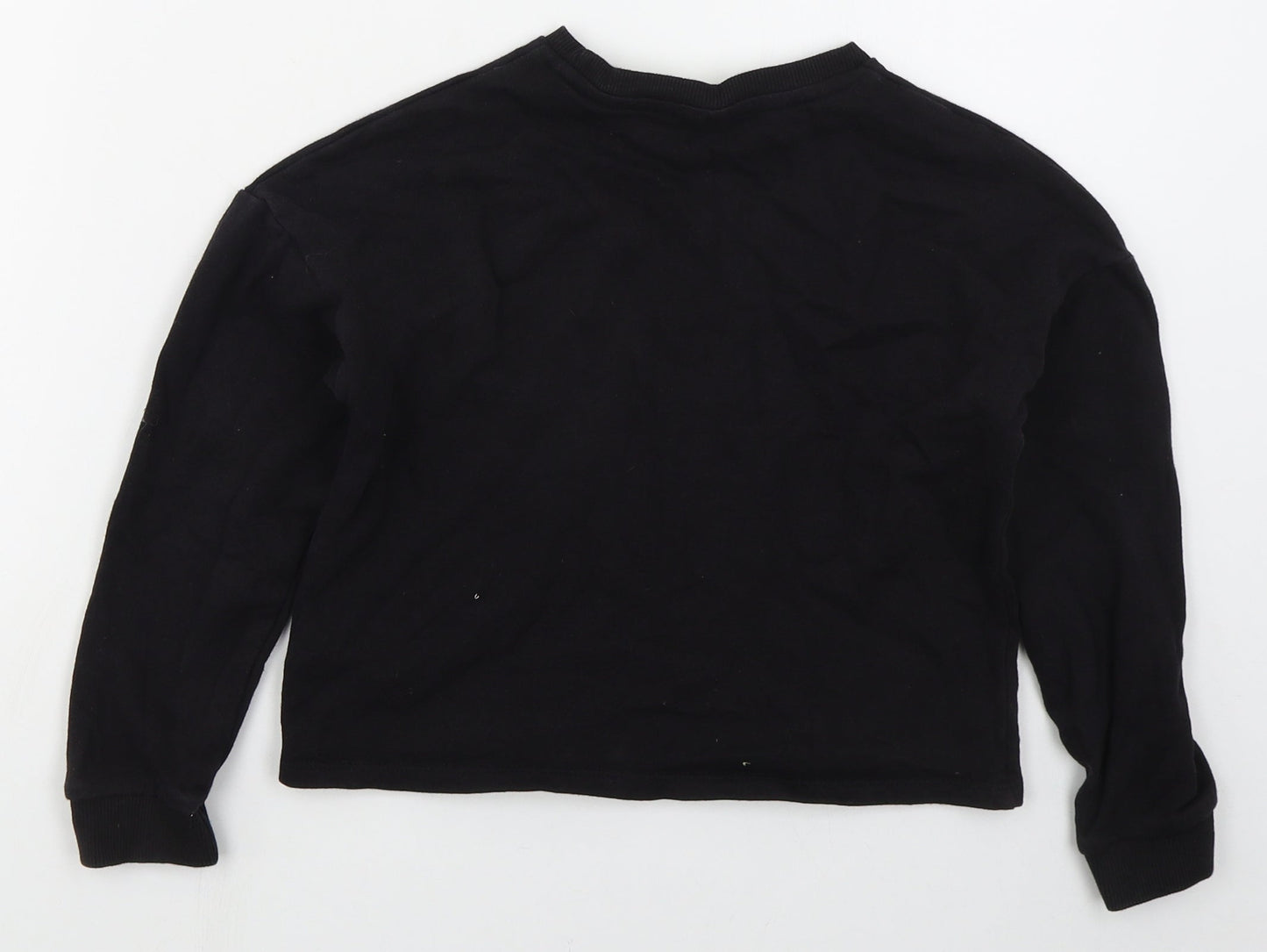 TU Girls Black  Cotton Pullover Sweatshirt Size 9 Years  Pullover - Hearts
