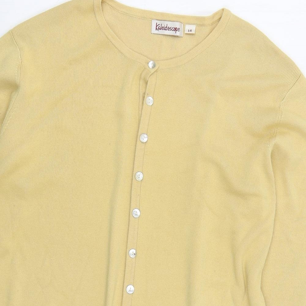 Womens UK Size 14 Kaleidoscope Beige Cardigan Jumper