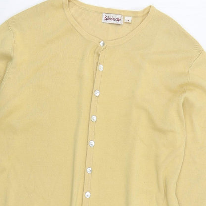 Womens UK Size 14 Kaleidoscope Beige Cardigan Jumper