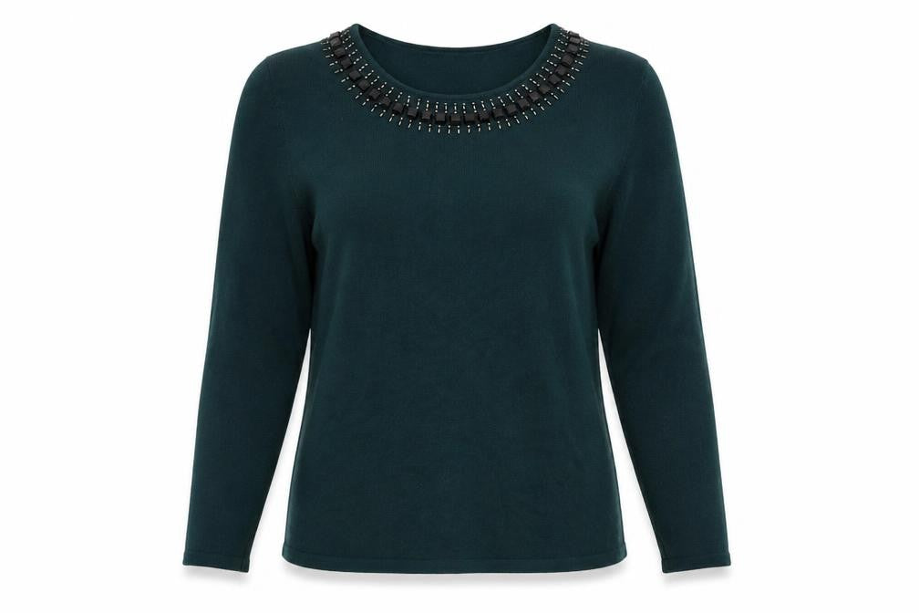 Womens UK Size S C&A Green Pullover Jumper