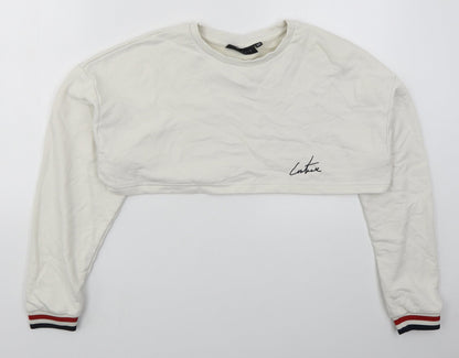 The Couture Club Womens White  Cotton Pullover Sweatshirt Size XS  Pullover