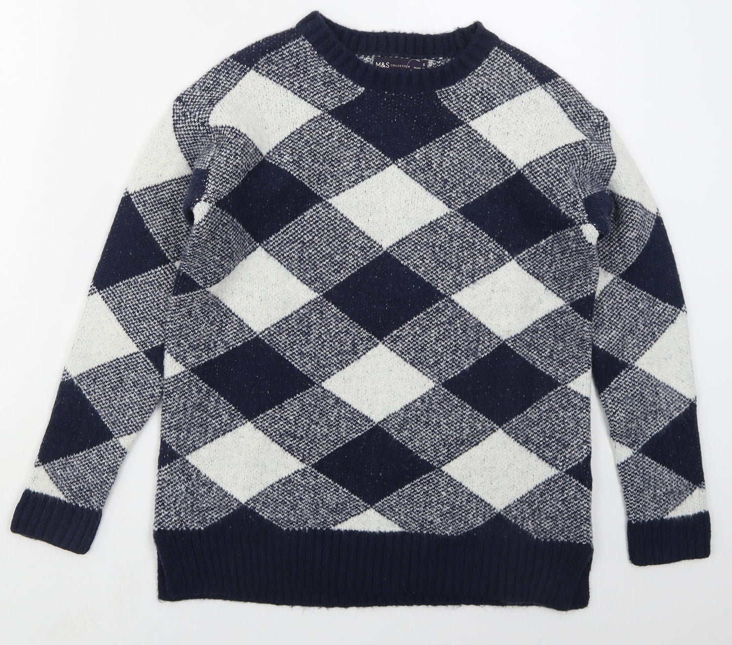 Womens UK Size S Marks and Spencer Blue Pullover Jumper