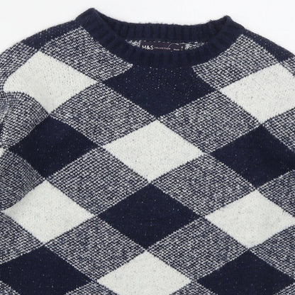 Womens UK Size S Marks and Spencer Blue Pullover Jumper