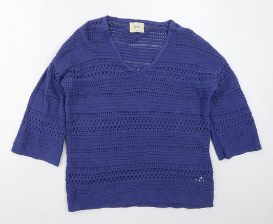 Womens UK Size M Papaya Blue Pullover Jumper