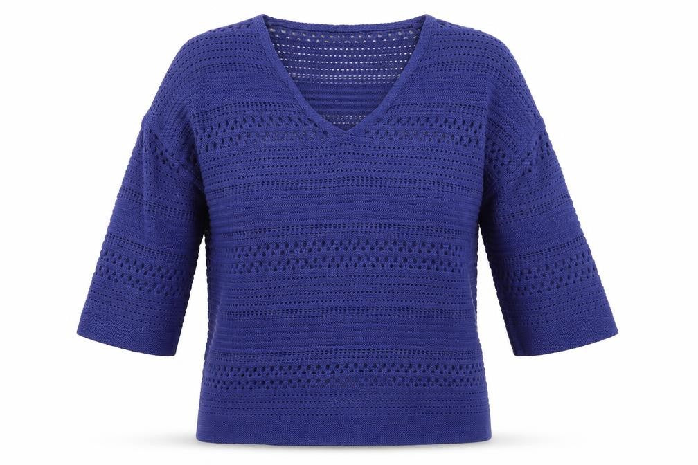 Womens UK Size M Papaya Blue Pullover Jumper