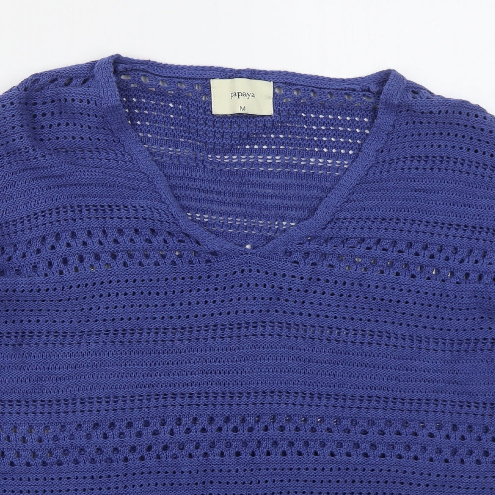 Womens UK Size M Papaya Blue Pullover Jumper