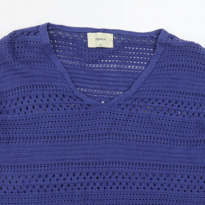 Womens UK Size M Papaya Blue Pullover Jumper