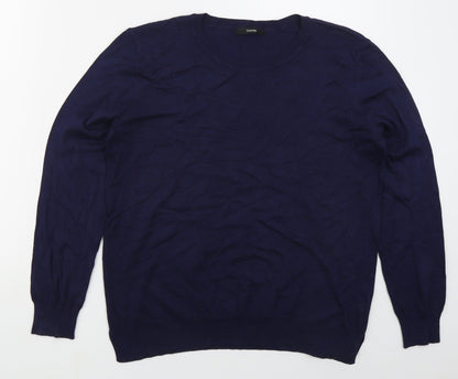George Womens Blue Crew Neck  Viscose Pullover Jumper Size 14