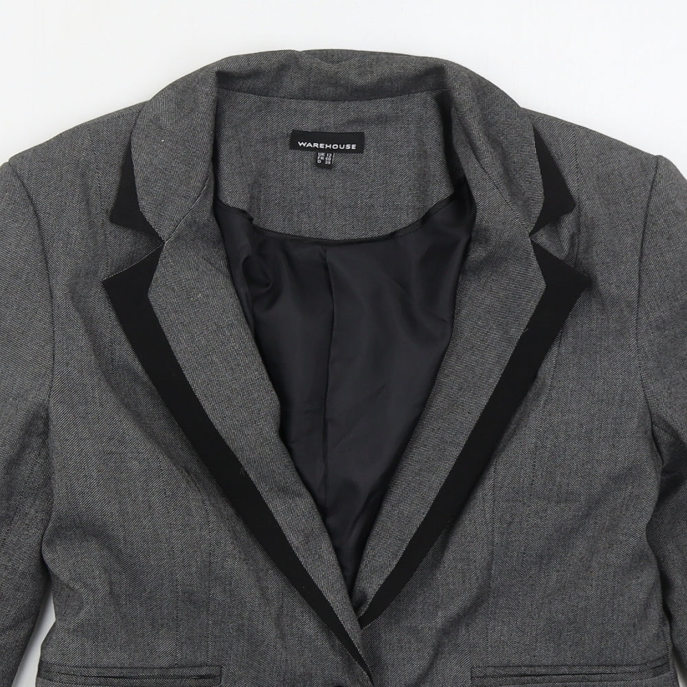 Warehouse Womens Grey  Polyester Jacket Suit Jacket Size 12
