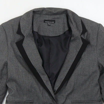 Warehouse Womens Grey  Polyester Jacket Suit Jacket Size 12