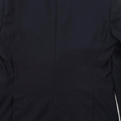 1860 Menswear Mens Blue  Polyester Jacket Suit Jacket Size 40