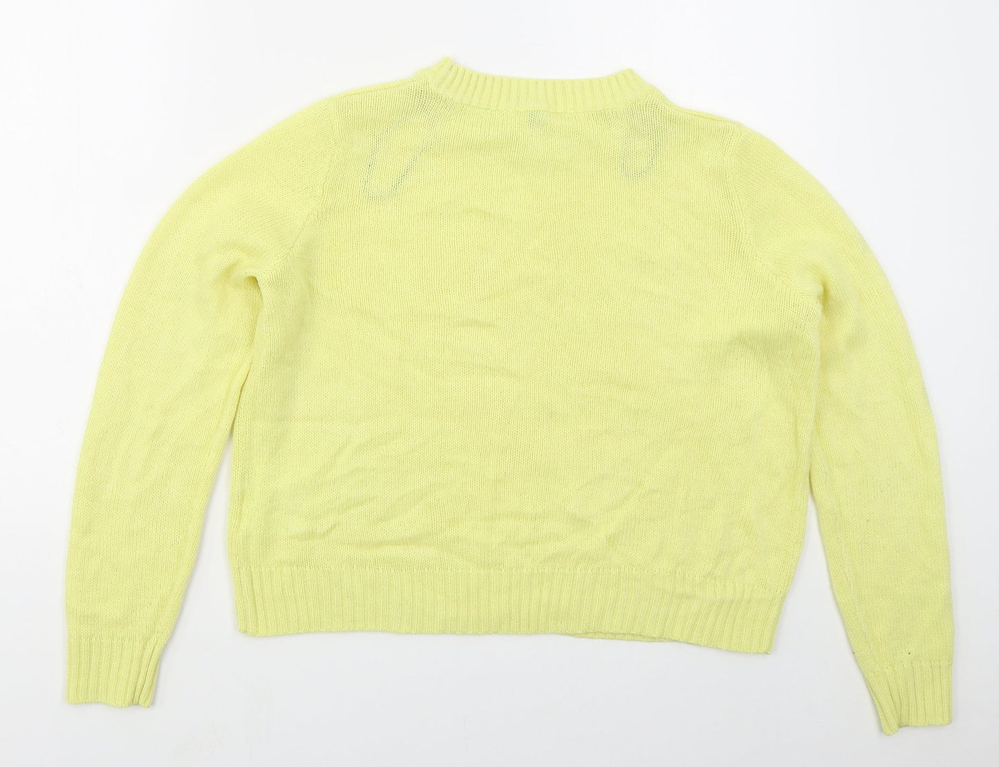 Womens UK Size M H&M Yellow Pullover Jumper
