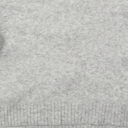 Primark Womens Grey Crew Neck  Acrylic Pullover Jumper Size 10   - Pom Pom