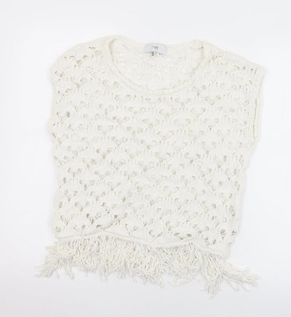 Womens UK Size S NEXT White Vest Jumper