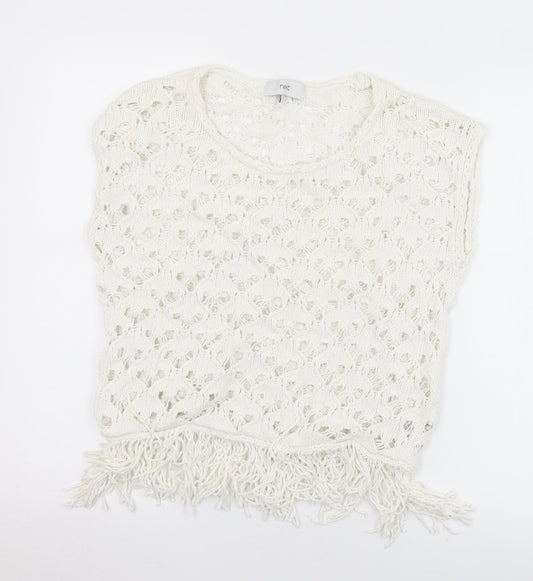 Womens UK Size S NEXT White Vest Jumper