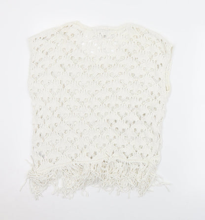 Womens UK Size S NEXT White Vest Jumper