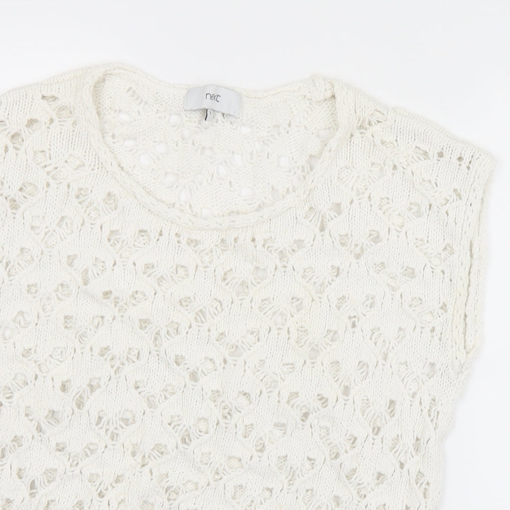 Womens UK Size S NEXT White Vest Jumper
