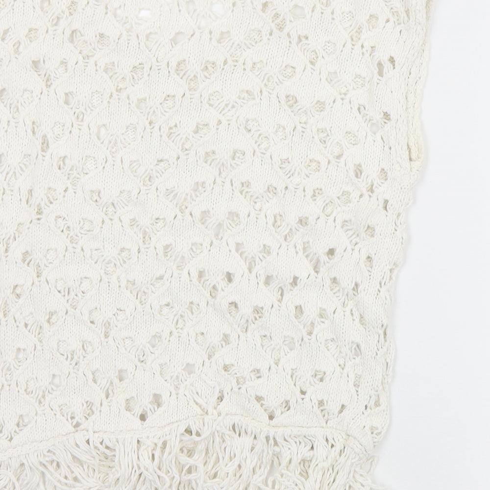 Womens UK Size S NEXT White Vest Jumper