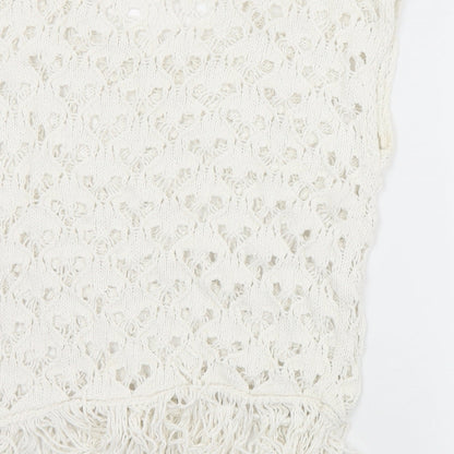 Womens UK Size S NEXT White Vest Jumper