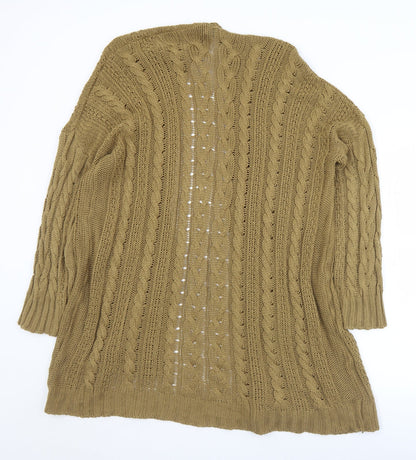 Boohoo Womens Brown Collared  Acrylic Cardigan Jumper Size S   - S/M