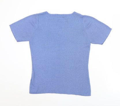 Womens UK Size 14 Essentials Blue Vest Jumper