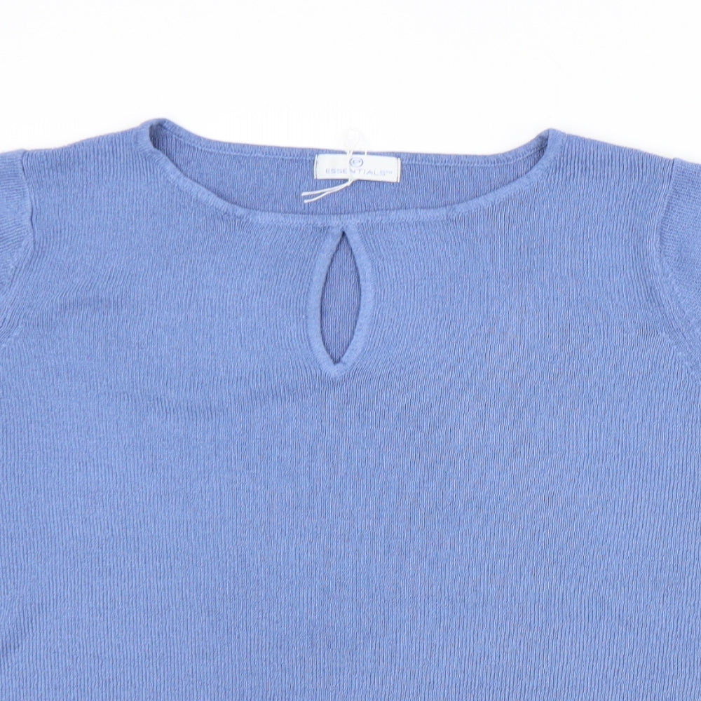 Womens UK Size 14 Essentials Blue Vest Jumper