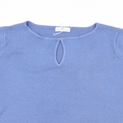 Womens UK Size 14 Essentials Blue Vest Jumper