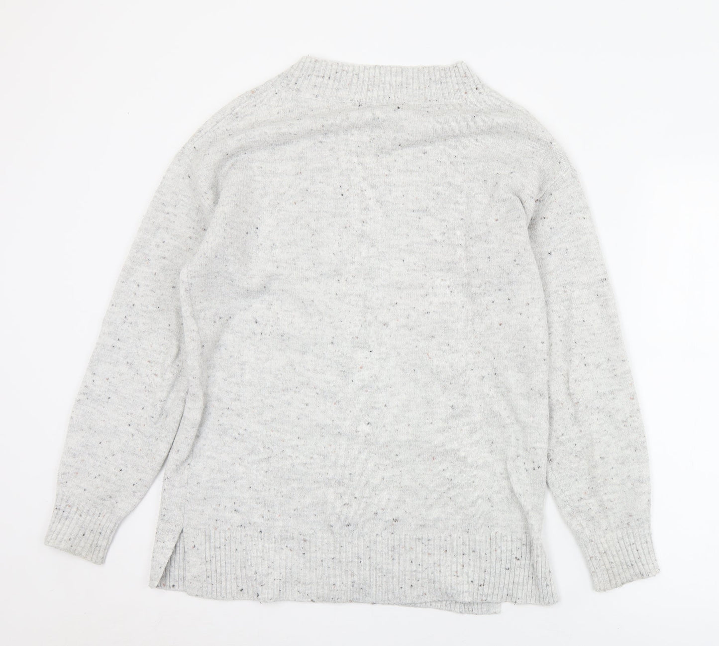 F&F Womens Grey V-Neck  Polyester Pullover Jumper Size 6