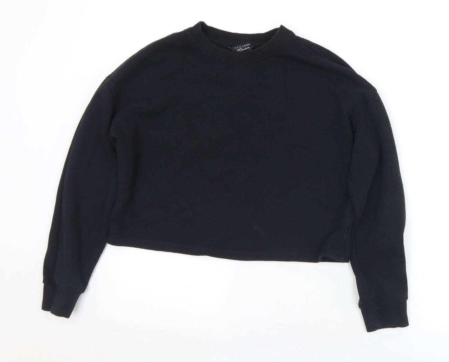 New Look Girls Black  Cotton Pullover Sweatshirt Size 12-13 Years   - Cropped
